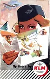 Frans Mettes, Fly there by KLM, 1954, poster