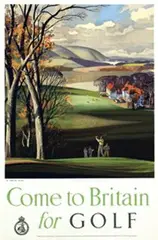 Rowland Hilder, Come to Britain for Golf, poster