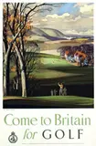 Rowland Hilder, Come to Britain for Golf, poster