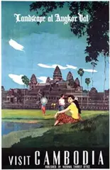 H. Dim, Visit Cambodia Landscape at Angkor Vat, poster