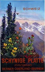 Ernst Hodel, Schynige Platte Interlaken, 1952, poster