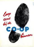 Frans Mettes, loop eens bij de Co-op binnen, 1955, poster