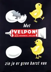 W.J. van Dulkenraad, met Velpon zie je er geen barst van, 1957, poster