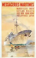 J. de Gachons, Messageries Maritimes, 1958, poster