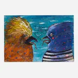 Alejandro Colunga, Los pajaros regateris, c. 1980, acrylic on handmade paper
