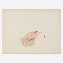 John Altoon, Untitled (Clown), c. 1965, mixed media on illustration board