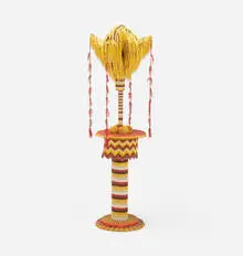 Jim Drain, Auroria, 2004, yarn, cardboard, beads, wood