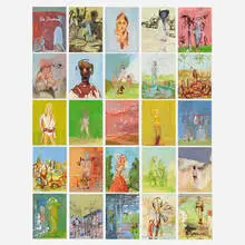 Alessandro Pessoli, The Dreamers, 2002, watercolor and tempera on paper in twenty-five parts