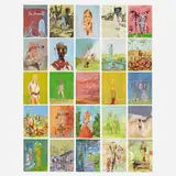 Alessandro Pessoli, The Dreamers, 2002, watercolor and tempera on paper in twenty-five parts