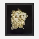 Vhils, Rise, 2017, 3D nylon SLS print in artist's frame