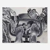 Larissa De Jesús Negrón, Trauma (Wear a Seatbelt on Uber Rides), 2020, oil on canvas