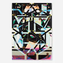Ryan Callis, I'm Stoked That You're Stoked, 2011, oil and mixed media collage on canvas