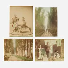Group of six works by Kusakabe Kimbei, 1897, vintage hand-colored albumen print, sold Jul 2024