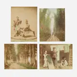 Kusakabe Kimbei, Group of six works, 1897, vintage hand-colored albumen print