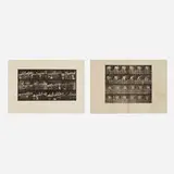 Eadweard Muybridge, Plate 703; Plate 779 (from the Animal Locomotion series), 1887, vintage collotype