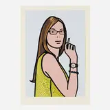 Ruth Smoking 2 (from the 26 Portraits series) by Julian Opie, 2005, Lambda print on Fujicolor digital archival, sold Aug 2025