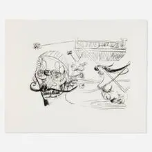 Albert Oehlen, L. P. A. (for Parkett 79), 2007, etching and Charbonnel black ink on Hahnemühle Dürer Etching White 30