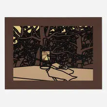 Rosé Bottle by Patrick Caulfield, 1975, screenprint in colors, sold Aug 2025