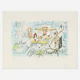 Roberto Sebastian Matta, Les quatre observateurs ou l'objet du dialogue, 1957, lithograph in colors on BFK Rives
