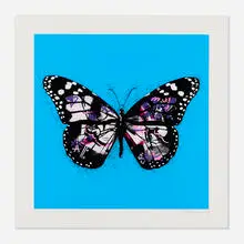 Butterfly (Purple) by Martin Whatson, 2017, screenprint in colors, sold Aug 2025