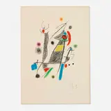 Untitled (from the Maravillas con variaciones acrósticas en el jardín de Miró portfolio) by Joan Miró, 1975, lithograph in colors on Arches, sold Aug 2025