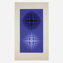 Untitled by Victor Vasarely, screenprint in colors, sold Aug 2025