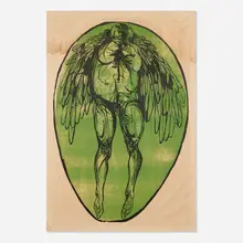 Leonard Baskin, Icarus, 1967, woodcut in colors