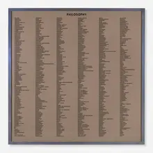 Thomas Locher, Philosophie, 1985, screenprint in colors on aluminum mounted to wood in artist's frame