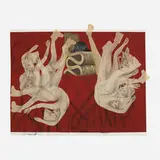 Rita Ackermann, Even the Judge Has Lost the Game, 2006, mixed media collage on paper with thread mounted to board