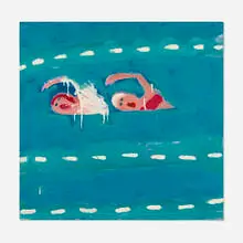 Katherine Bradford, Pool Swim, 2014, oil on canvas