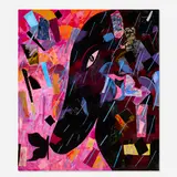 Sojourner Truth Parsons, Bullet Proof Soul, 2016, acrylic, glitter, glue, flashe, raw pigment, canvas and lavender essence on canvas