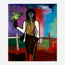 Cassi Namoda, Medicine Man on a Visit to Lourenço Marques, 2018, oil and acrylic on canvas