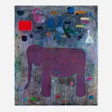 Jannis Varelas, Elephant in the Room, 2014, oil, oil stick, charcoal, pastel and crayon on canvas