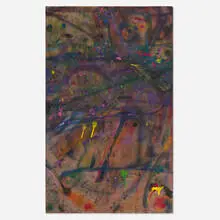 Sam Gilliam, Tapestry Rouge, 1996, acrylic and oil on fabric