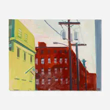 Lois Dodd, Jersey City Lofts, 1998, oil on Masonite