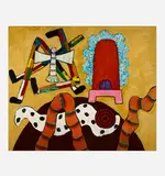 Alan Davie, Fishermans Myth No. 11 (Ochre)