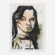 Nathaniel Mary Quinn, Young Pilcher and Vietnam, 2019, charcoal and gouache on Arches