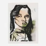 Nathaniel Mary Quinn, Young Pilcher and Vietnam, 2019, charcoal and gouache on Arches
