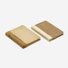 Roycroft, Books, set of two, 1/4 leather-bound book, paper-bound book, Whatman paper, Roycroft wove