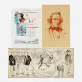 Roycroft, Three works, conté crayon on paper, marker on paper, lithograph in colors