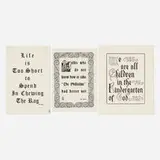 Collection of three mottos by Roycroft, c. 1915, letterpress, sold Aug 2023