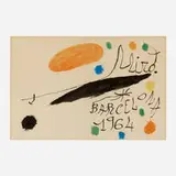 Cover from the Obra inèdita recent portfolio by Joan Miró, 1964, lithograph in colors on handmade paper, sold Dec 2023