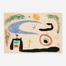 Dormir sous la lune by Joan Miró, 1969, etching and aquatint in colors with drypoint and carborundum on Arches, sold Dec 2023