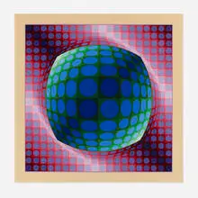 Untitled by Victor Vasarely, 1974, screenprint in colors, sold Dec 2023