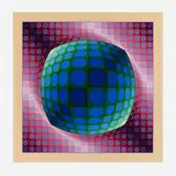 Untitled by Victor Vasarely, 1974, screenprint in colors, sold Dec 2023