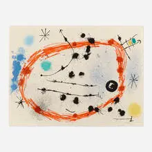 Le cercle franchi by Joan Miró, 1964, lithograph in colors, sold Dec 2023