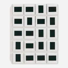 Untitled by Tony Tasset, 1993, green felt slides in plastic and glass mounts, sold Dec 2023