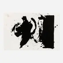 Elegy Study by Robert Motherwell, 1979, lithograph on Twinrocker handmade, sold Dec 2023