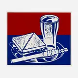 Roy Lichtenstein, Sandwich and Soda (from the X + X (Ten Works by Ten Painters) portfolio), 1964, screenprint in colors on polystyrene