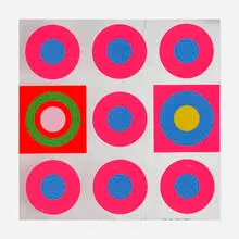 Peter Gee, Untitled, 1968, screenprint in colors on metallic paper